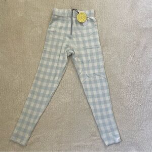 Urban Outfitters Baby Blue and White Plaid Pants